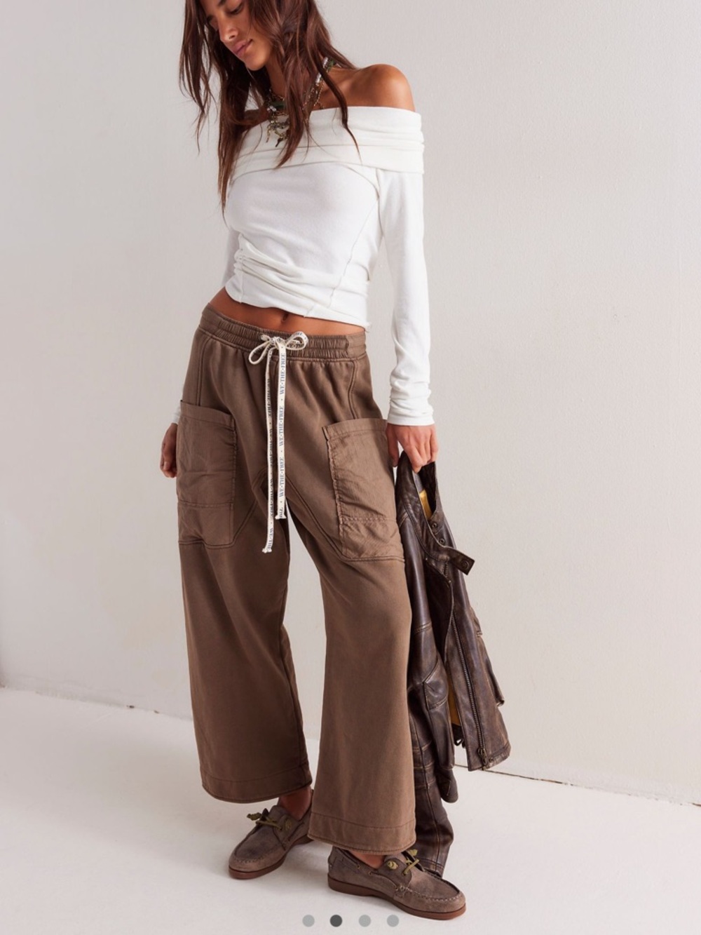 Free People We The Free Jet Set Knit Pull-On Pants - Picture 2 of 3